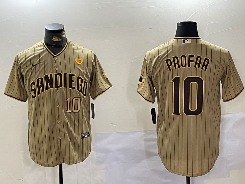 Men San Diego Padres #10 Profar Browm Stripe Game 2024 Nike MLB Jersey style 10084->san diego padres->MLB Jersey